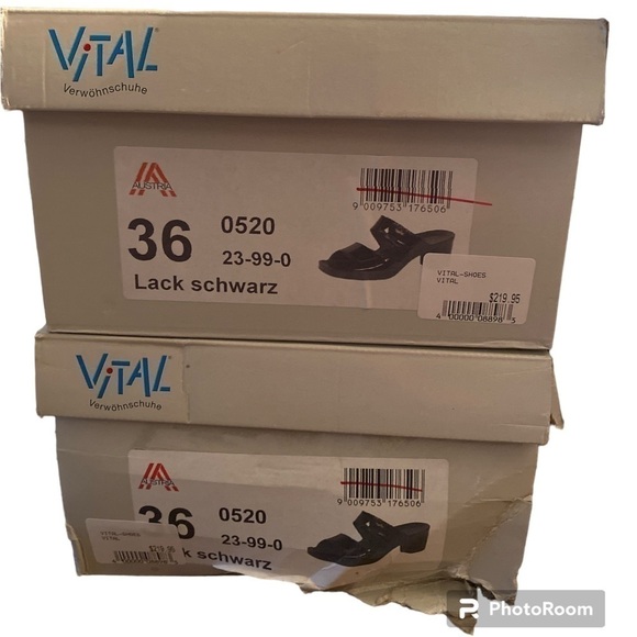 Vital Joy Mules Sandals Lack Schwarz - Picture 8 of 15